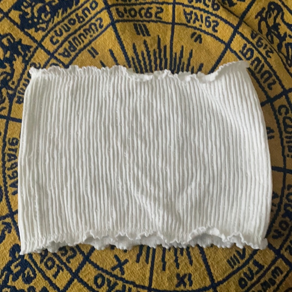 WHITE BANDEAU TOP